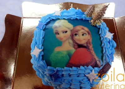 Tarta Frozen Elsa y Ana (Azul